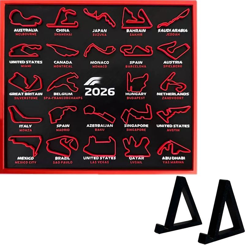 2026 F1 Racing Map Poster - Premium Art Print for Home Decor | Living Room, Bedroom, Entrance, Bar & Cafe Wall Decoration (Circuit+Race Date)