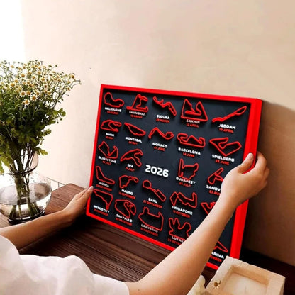 2026 F1 Racing Map Poster - Premium Art Print for Home Decor | Living Room, Bedroom, Entrance, Bar & Cafe Wall Decoration (Circuit+Race Date)
