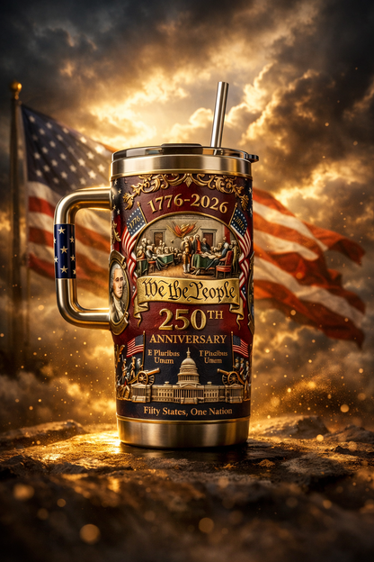 U.S. 250th Anniversary Commemorative Travel Tumbler (1776-2026)