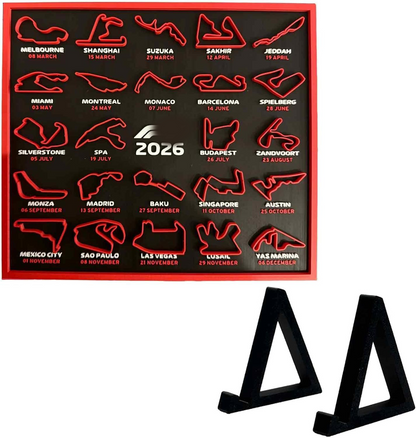 2026 F1 Racing Map Poster - Premium Art Print for Home Decor | Living Room, Bedroom, Entrance, Bar & Cafe Wall Decoration (Circuit+Race Date)